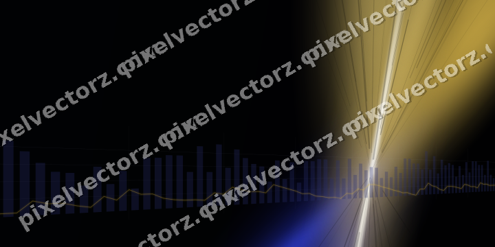 Glowing neon chart background in blue and amber