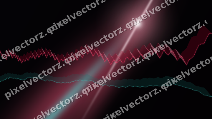Glowing neon chart background in pink and amber