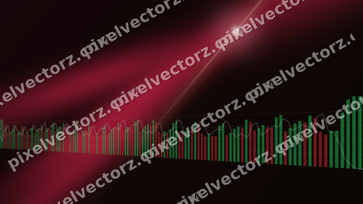 Glowing neon chart background in pink and red