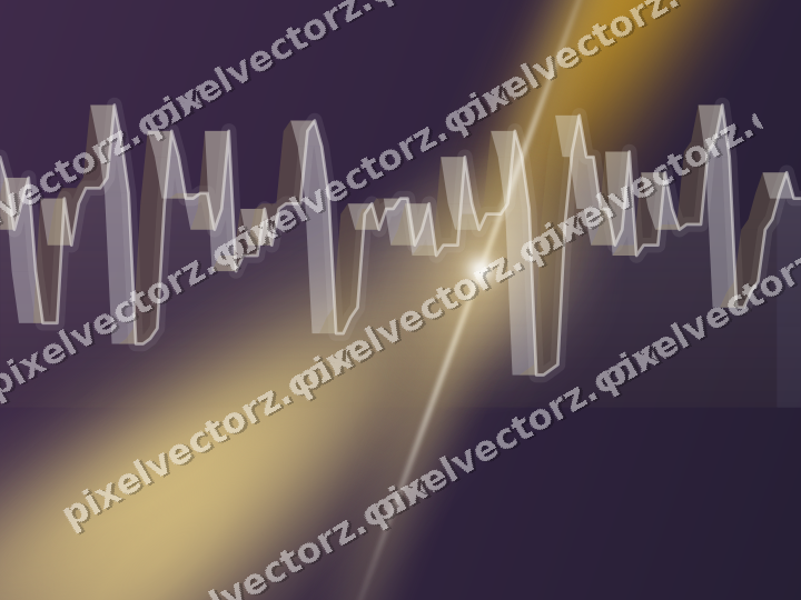 Glowing neon chart background in amber and purple