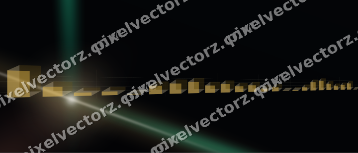 Glowing neon chart background in amber and green