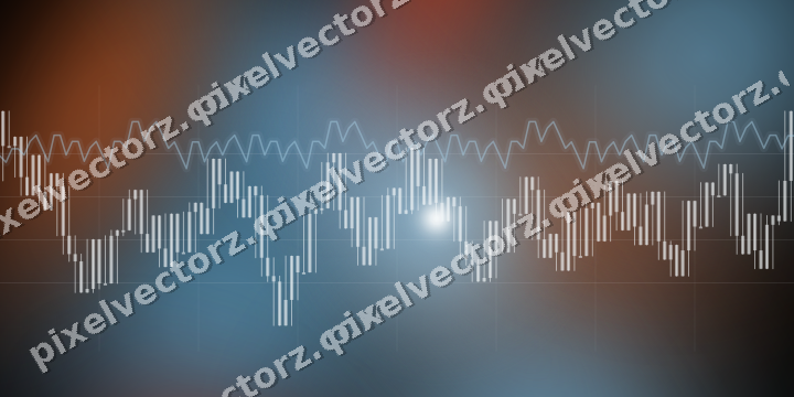 Glowing neon chart background in cyan and red