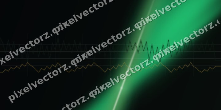 Glowing neon chart background in green and amber