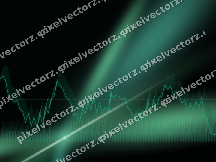 Glowing neon chart background in green and teal