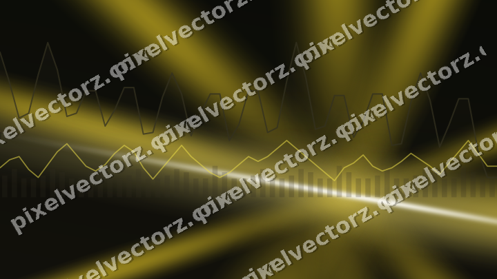 Glowing neon chart background in amber and yellow