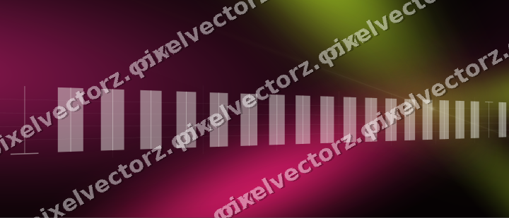 Glowing neon chart background in lime and pink