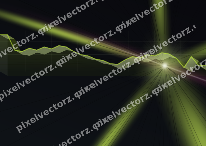 Glowing neon chart background in lime and amber