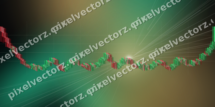 Glowing neon chart background in amber and green
