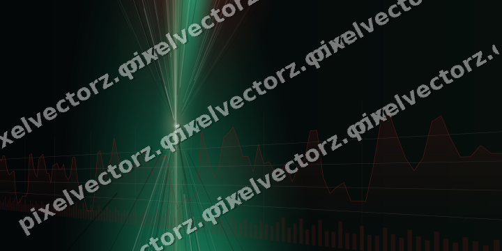 Glowing neon chart background in red and green