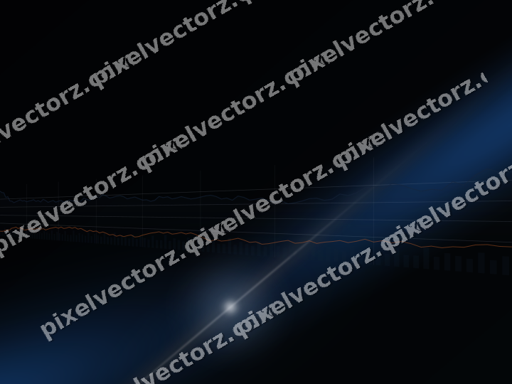 Glowing neon chart background in blue and orange