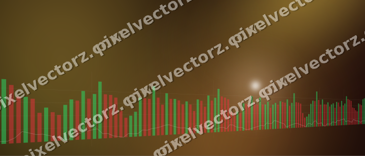 Glowing neon chart background in orange and amber