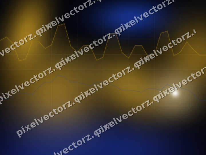 Glowing neon chart background in amber and blue