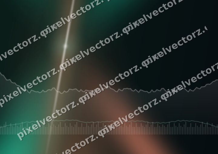 Glowing neon chart background in green and orange