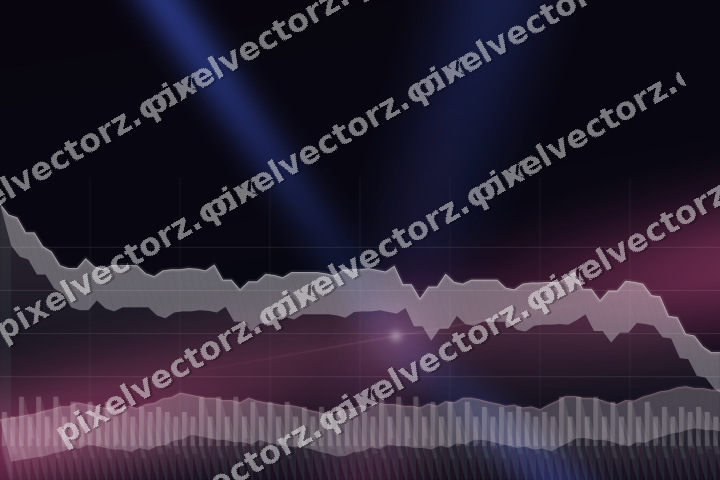 Glowing neon chart background in pink and blue