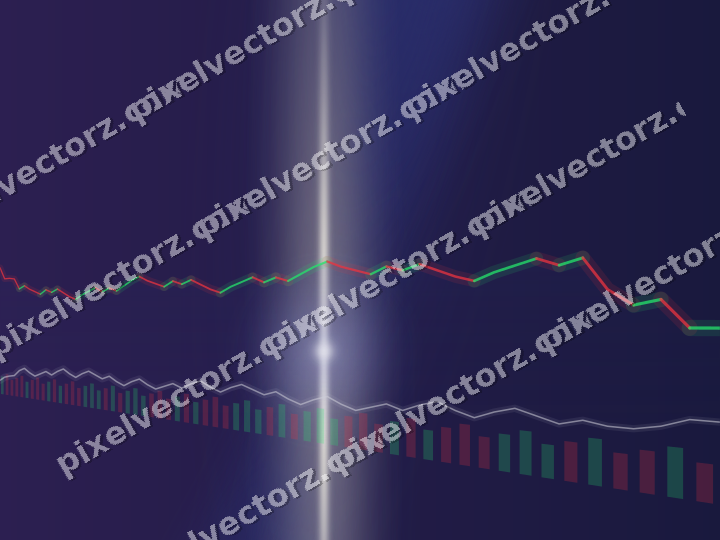 Glowing neon chart background in dark blue and amber