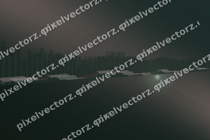 Glowing neon chart background in dark green and red