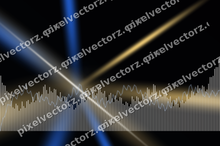 Glowing neon chart background in blue and amber