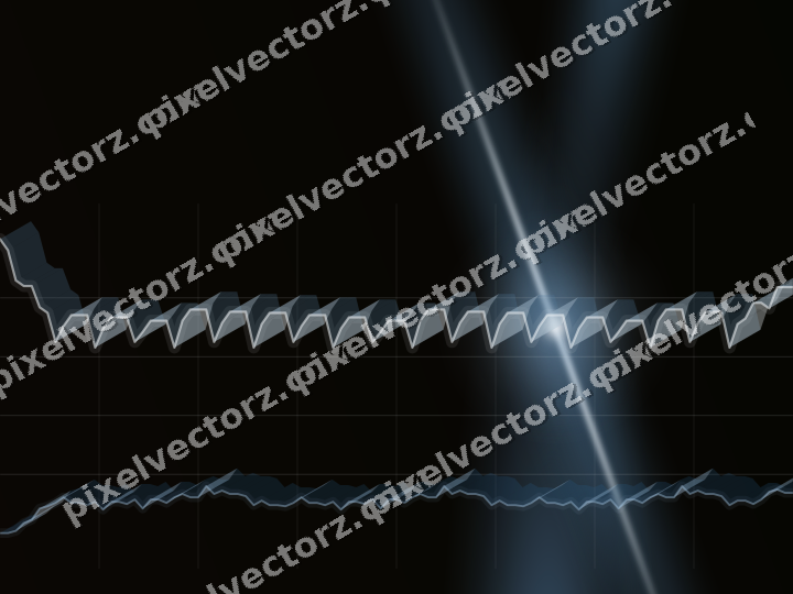Glowing neon chart background in blue and orange