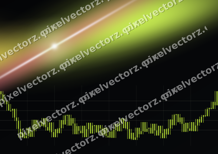 Glowing neon chart background in lime and amber