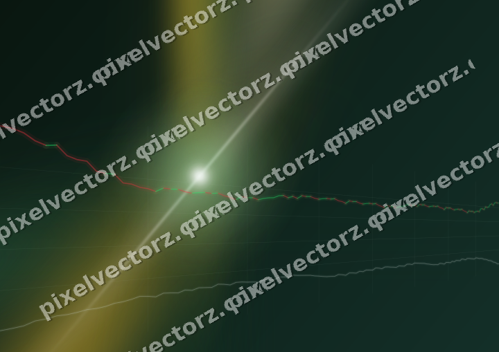 Glowing neon chart background in dark green and amber