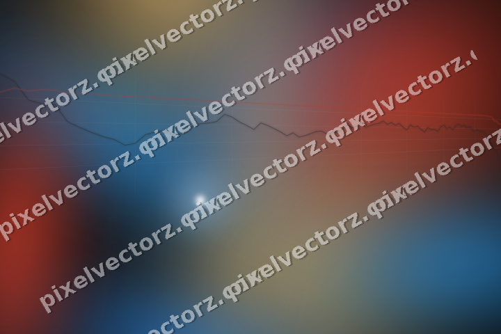Glowing neon chart background in blue and red