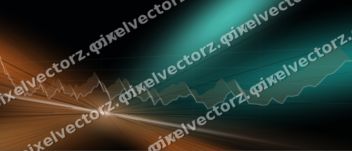 Glowing neon chart background in orange and teal
