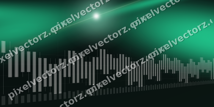Glowing neon chart background in green and red