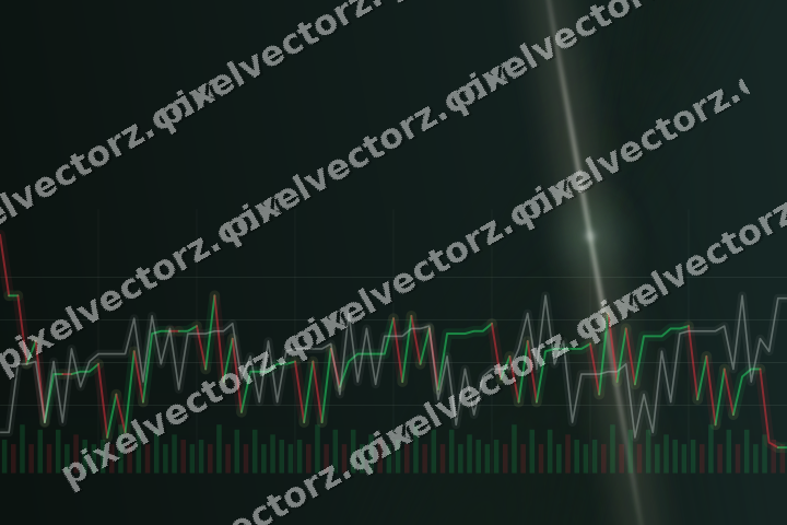 Glowing neon chart background in dark green and amber