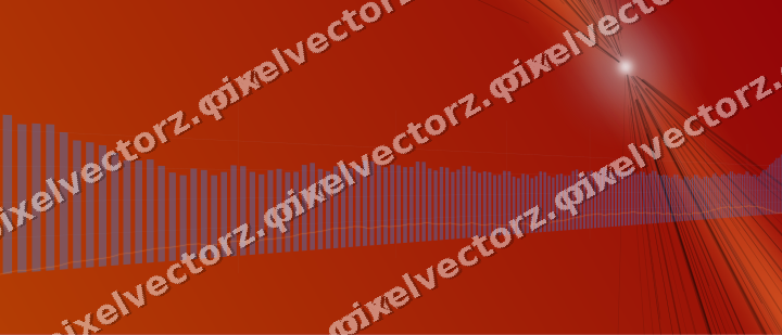 Glowing neon chart background in blue and red