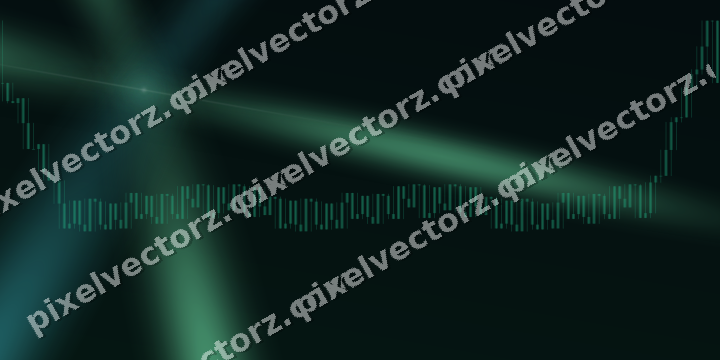 Glowing neon chart background in green and teal