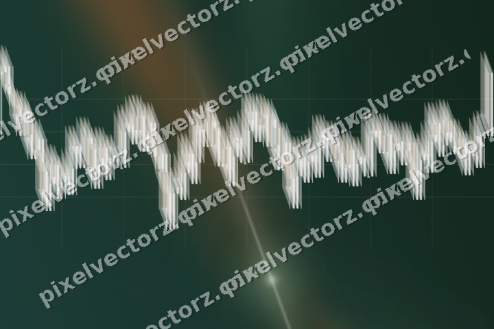 Glowing neon chart background in dark green and orange
