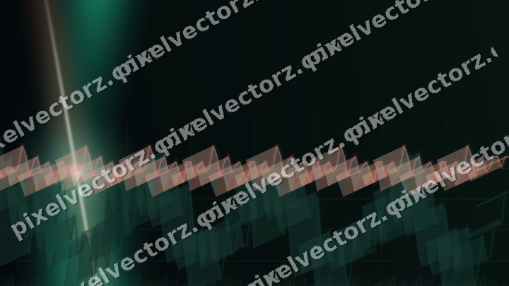 Glowing neon chart background in green and orange