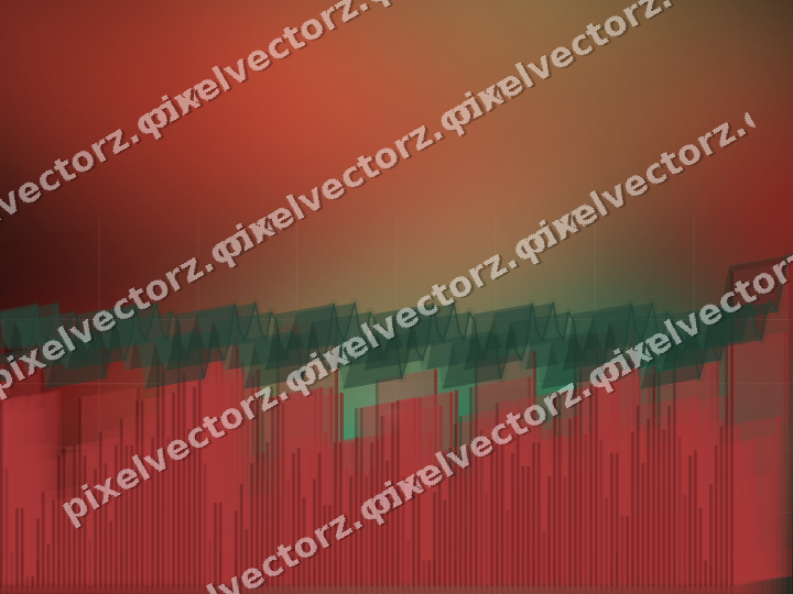 Glowing neon chart background in red and green