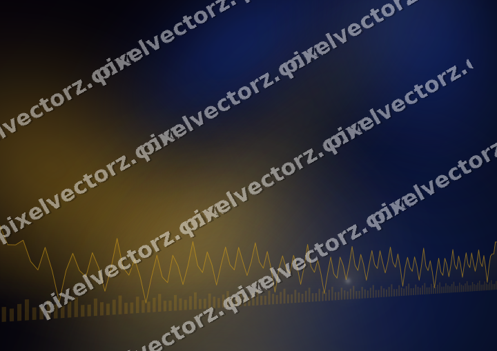 Glowing neon chart background in amber and blue