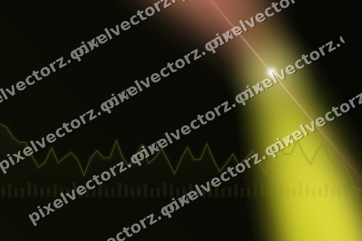 Glowing neon chart background in yellow and red