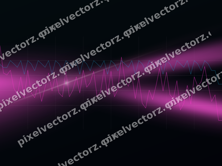 Glowing neon chart background in magenta and purple