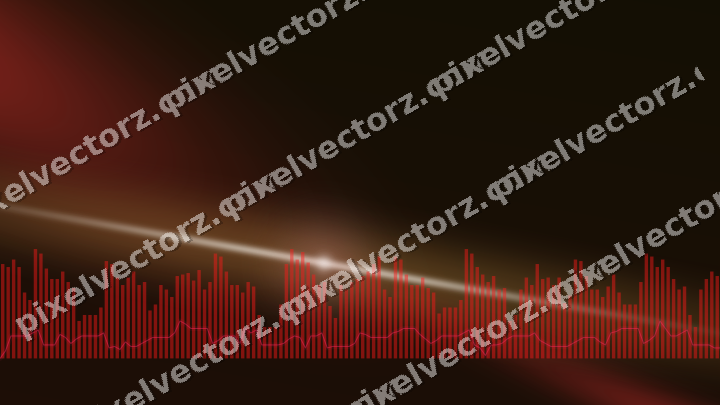 Glowing neon chart background in red and orange
