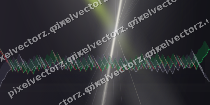 Glowing neon chart background in purple and lime