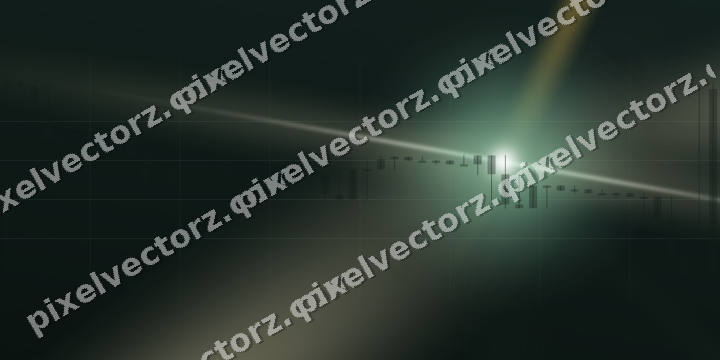 Glowing neon chart background in dark green and amber