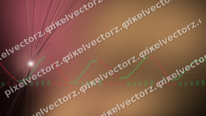 Glowing neon chart background in red and orange