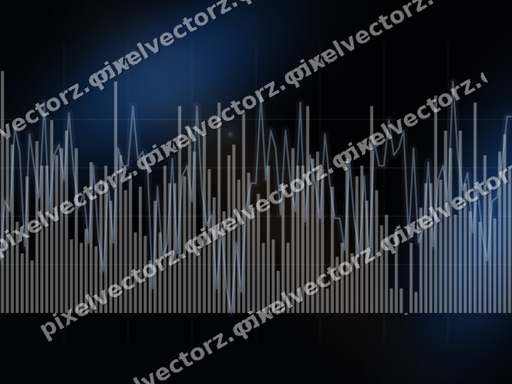 Glowing neon chart background in blue and orange