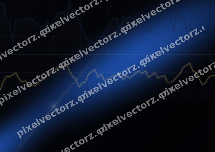 Glowing neon chart background in blue and amber
