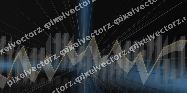 Glowing neon chart background in blue and amber