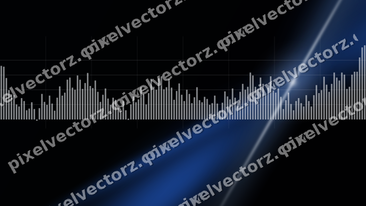 Glowing neon chart background in blue