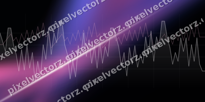Glowing neon chart background in pink and blue
