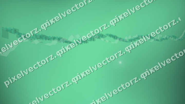 Glowing neon chart background in green and teal