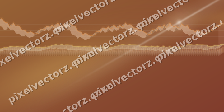 Glowing neon chart background in orange and amber