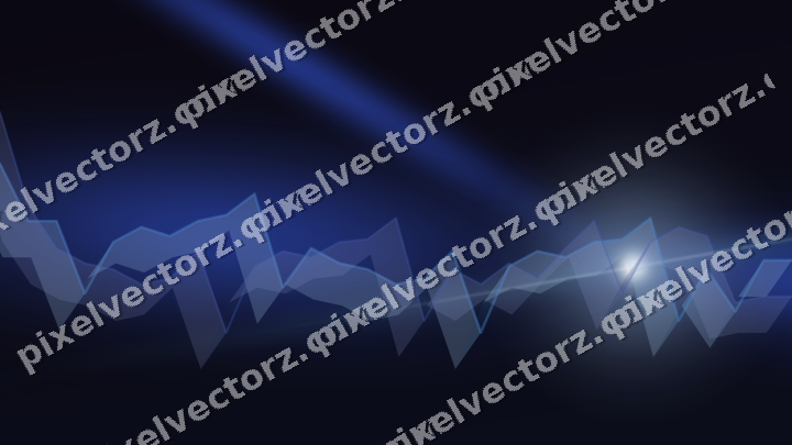 Glowing neon chart background in blue and cyan
