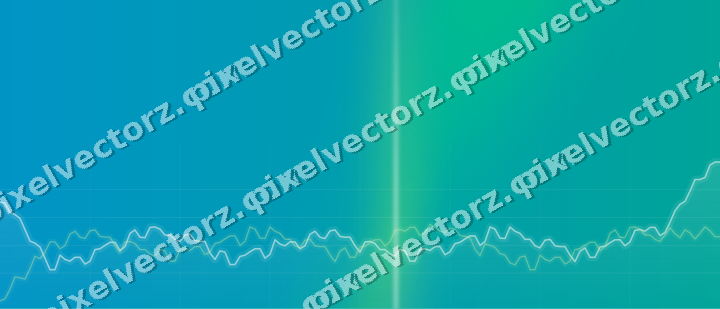 Glowing neon chart background in green and lime