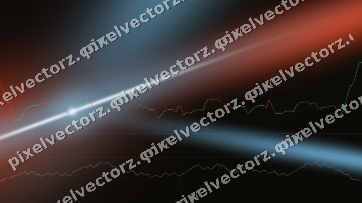 Glowing neon chart background in cyan and red
